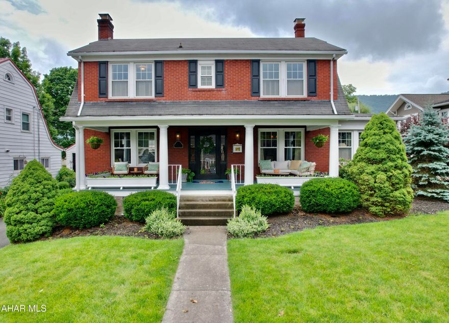 Beautiful home situated in the heart of Bedford. New modern 2 car garage (insulated garage doors, electric, and side door that enters into the private court yard) .  This charming home exhibits character and elegance that can be seen in each room. The remodeled kitchen over looks the large great room.  Copper accents flow from the great room fireplace through the breakfast nook and kitchen.  Modern touches combined with the original elegance.  First floor laundry, half bath, and sunroom/sitting room, formal living room, and dining room.  Primary bedroom has walk-in closet with access to large private bath. Additional office/bonus room upstairs with 2 other bedrooms.  Sit on the front porch of this beautiful home and enjoy the views of Bedford, or relax in the private back yard while capturing the mountain views. Walking distance to downtown Bedford, historic Bedford Springs hotel, Elks Country Club, and so much more.