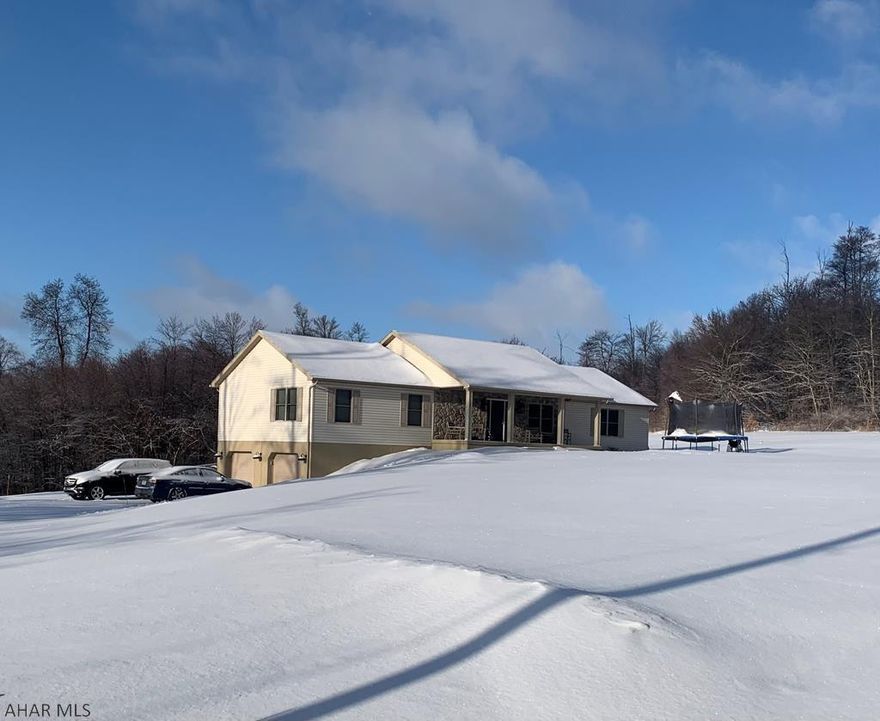 Meticulously maintained ranch home on a 2.9 acre lot. The home features three bedrooms and two baths with the large master bedroom including a separate shower and soaking tub and walk in closet. Large open kitchen with maple cabinets and open dining and living rooms with cathedral ceiling.  Basement was recently finished with large family room, office, .75 bath and storage rooms.  Rear deck leads to an above gd pool and relaxing view of the wildlife. Two car integral garage with drywall walls and ceilings. Oil fa heat and central air with very low heat bills. Great home for the $$.