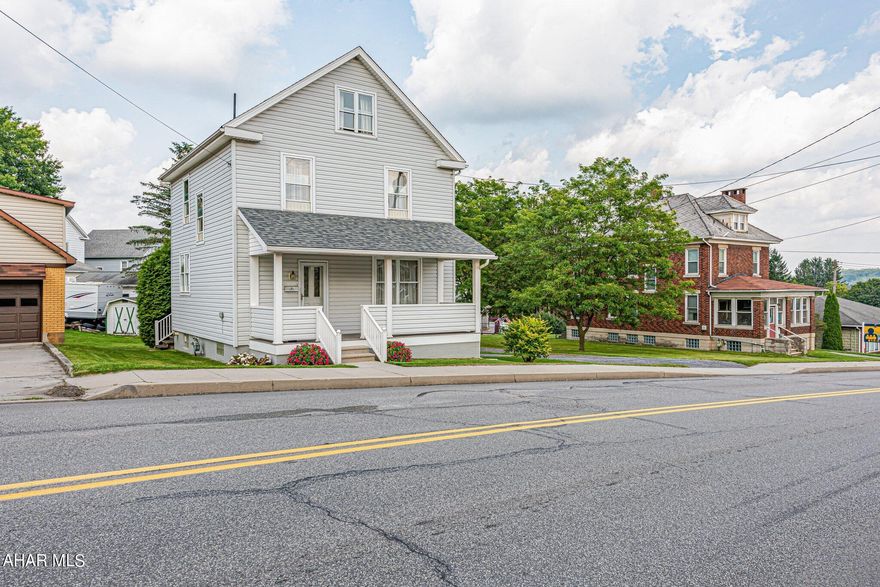 Welcome Home to this Move in Ready-- 3 bedroom, 2 bath home on a double lot in Ebensburg Borough with off street parking. This home features an open staircase, large covered front porch, newer roof and windows, ADA compliant 1st floor bathroom,
a covered back porch, lots of attic storage, a clean cellar & lower taxes.