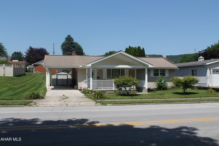 Move right into this well maintained ranch home in the borough of Roaring Spring. The main Living and kitchen area offers hardwood floors, an island with seating, and plenty of storage cabinets. This lovely home also offers 2 bedrooms, a full bath and plumbing for a second bathroom in the basement. (Toilet and utility sink are there now) The fully open, walk out basement is dry and could easily be used to add more living space. You can also enjoy sitting on either the front porch or the back patio as they both are large and fully covered. The back yard has an electric fence all ready to go for your pets and home includes ring door bells on the front and back doors. Call listing agent for a private viewing of this home that is located within walking distance of several amenities that Roaring Spring has to offer.