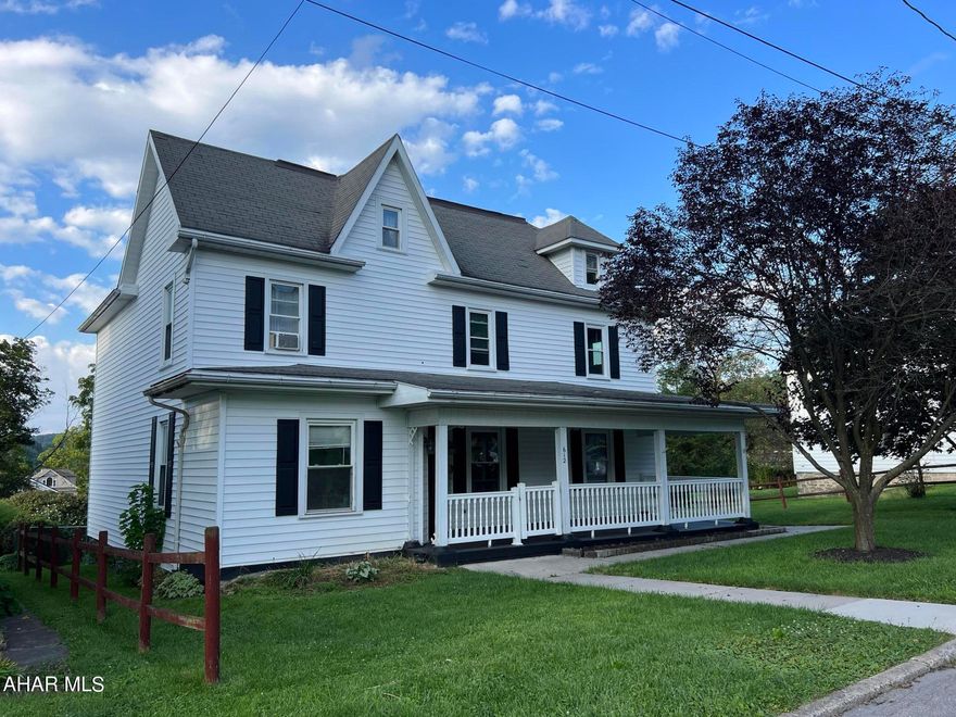 If you're looking for space, don't miss this 5 bedroom home in Tyrone borough, conveniently located near schools and hospital. First floor features a double living room with built-in bookshelves, dining room, kitchen w/breakfast nook (with remodeling plans and uninstalled new cabinets that are included!), walk-in pantry, first floor laundry and 1/2 bath plus a den/bonus room that would make a great home office. Five spacious bedrooms with an updated bath complete the 2nd floor plus a spacious attic for plenty of storage. Outdoors you'll find a large fenced-in yard and a beautiful pond with waterfall, amazing front porch and rear deck. Schedule an appointment for a personal tour!
