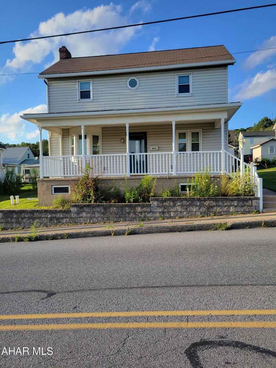 Large & roomy two-story home in Gallitzin Borough! Enter through the rear into the huge mud room w/closets. Laundry rm, huge eat-in kitchen, living rm and office make up the first floor; second floor contains 3-BR and a large bath.  Walk up the steps from the second floor to the attic for tons of storage. Covered rear patio and large front porch. Natural gas is to the property - just never connected to it.  Call for more info!