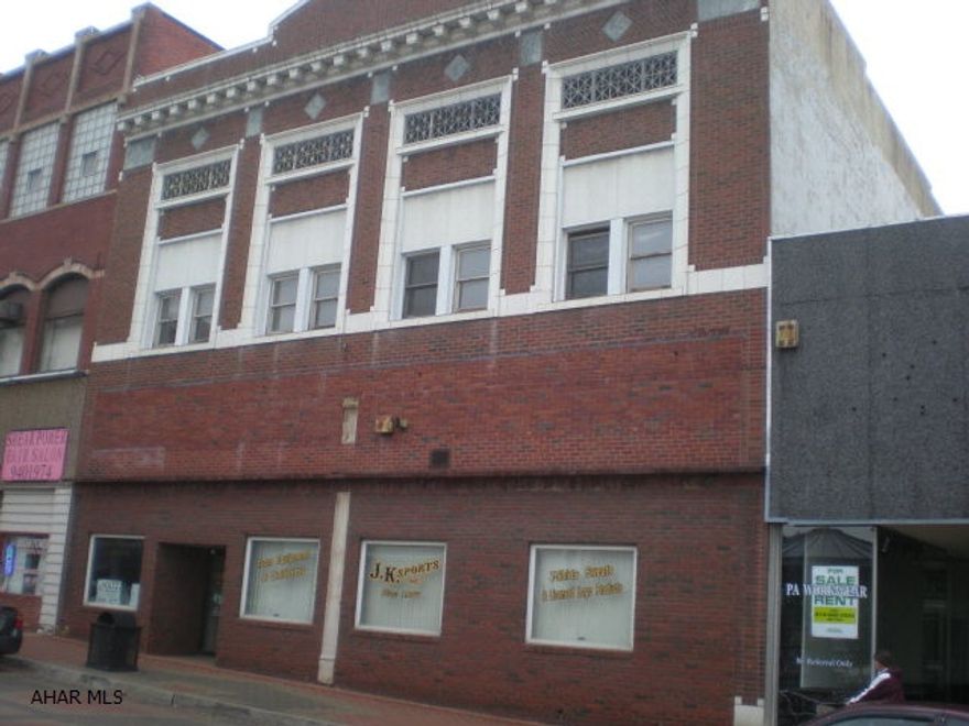 Storefront with commercial rental space.