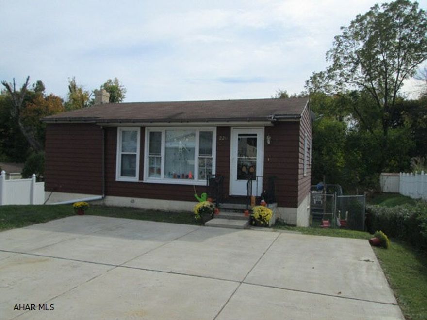 Altoona/Pleasant Valley. One story living with 2 bedrooms & fenced rear yard. Bedrooms feature hardwood floors. Full basement has walkout to rear yard with pool.