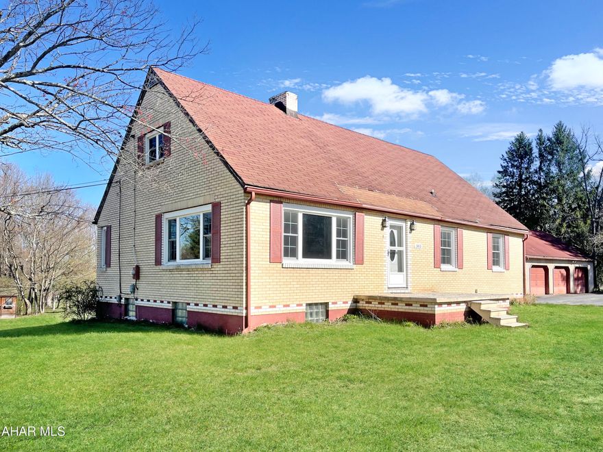 BACK ON MARKET w/ $15k PRICE REDUCTION TO ASSIST W/ ANY DESIRED REPAIRS & UPDATES. Welcome to 383 Griffith Ave in Jackson Township, Central Cambria School Districts. This cape cod style home sits on a corner lot on approximately 1.36 acres in a peaceful neighborhood. Updates throughout the home include, newer windows, kitchen, plumbing, doors, trim, & so much more! The first floor of the home features an open floor plan w/ a foyer, living room, dining room, mudroom, kitchen, full bath, guest bedroom, & a HUGE master bedroom w/ his & her closets. Upstairs is another updated full bathroom & two large bedrooms w/ spacious closets. The basement runs the length of the home & is perfect for storage. The exterior of the property features a 3 car detached garage w/ above storage, shed, playground, & so much more! Call today!