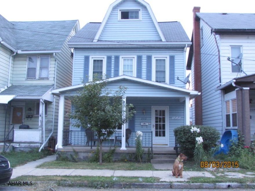 Great family home! Vinyl sided, updated windows, living room and dining room open concept with laminate flooring.  Kitchen has new stone backsplash and is very spacious.  New hot water tank and SS refrigerator 2014. Master bedroom has 2 closets.  Make this home suit your needs, third floor could be 3rd bedroom, but currently used for a den.  2 car off street paved parking.  Fenced in back yard with very nice covered porch to relax on.  Well maintained!