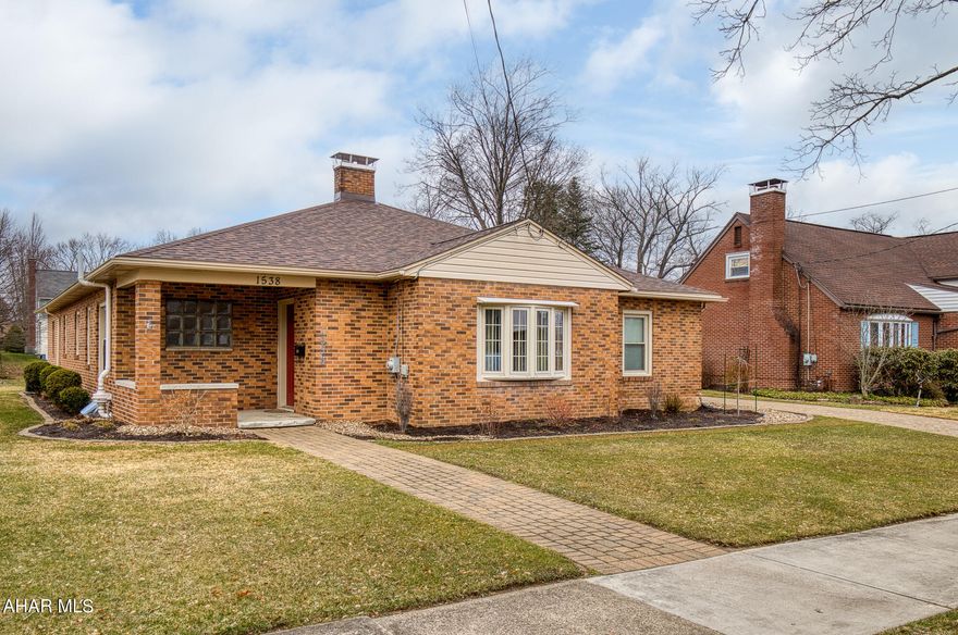 Brick 1 story home meticulously maintained and updated on quiet street, convenient location. Living Room crown molding, carpeting over HW floor., Dining Room with updated lighting, carpet over HW, Kitchen with updates and eating area, 1st floor Laundry with cabinets and counter, 1st floor Den with laminate floor, C/F, W/O, 3 bedrooms, 1 full and 2 half baths. Patio area, great yard, detached brick 2 car garage.
