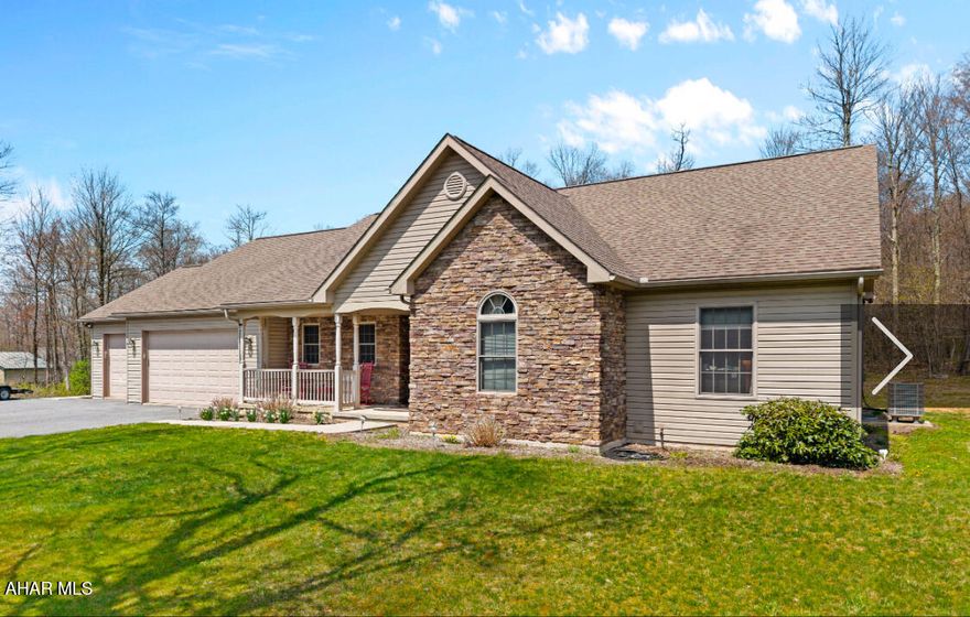 Welcome to your peaceful retreat in Logan Township. This home is in the Altoona Area School District. Nestled on a serene 2.42-acre lot along picturesque Skyline Drive, this beautifully
maintained ranch-style home offers the perfect blend of comfort, privacy, and functionality. This spacious residence features three generously sized bedrooms and three full bathrooms, ideal for families or those seeking single-level living with room to entertain. The open-concept living and dining areas are filled with natural light, and the cozy family room is perfect for relaxing in
the evenings. The well-equipped kitchen boasts ample cabinet space, updated appliances, and a layout that makes both daily living and hosting a breeze. A finished basement offers bonus living space— perfect for a home office, gym, or guest quarters—along with a full bath for added convenience. Step outside to enjoy the expansive yard, perfect for gardening, recreation, or simply enjoying the beauty of your private setting. With 2.42 acres, there's more than enough space for outdoor entertainment. Additional features include a dedicated laundry area in the master bedroom, a covered front
porch, updated mechanicals, and a peaceful, low-traffic location just minutes from Altoona, shopping, and state game lands. Don't miss this rare opportunity to own a piece of countryside tranquility with modern comforts in a highly desirable location.