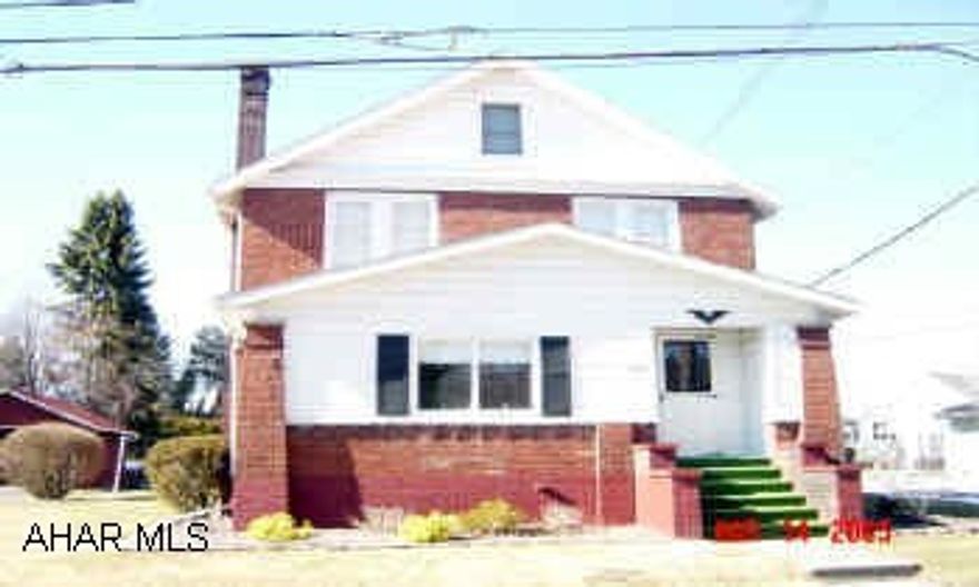 From I-99 to Bellwood exit. Rt. 865 to E. 4th Street, turn left, go to end, turn left. House on corner of Stone & Maple. Charming brick home, large screened florida room, enclosed front porch, many built ins. Delayed possesion June 30.