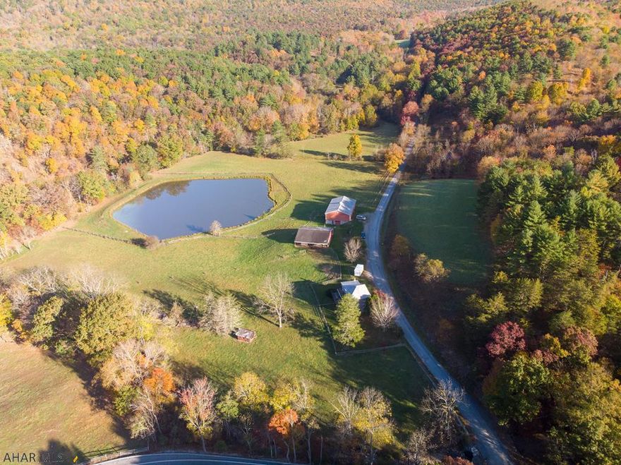 397.33 acres that has it all. Two story farm house in great condition, 3 bedrooms 2-full and 1-half bath, almost all the wood used in the house came off the land! 2 newer barns, other outbuildings . An amazing one acre pond with 3 springs, full of fish. Land adjoins State game lands, has some pastures, woods ,hunting , ATV riding, hiking, riding, 2 streams and views. A little bit of everything with this marvelous property. Close to Md line and Rt 68.Your chance to own a slice of Bedford County!