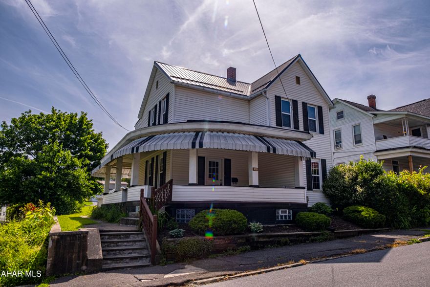 Well maintained 3 bedroom, 2 bath home featuring a  wrap-around porch  perfect for lazy afternoons or social gatherings. The large flat yard offers plenty of space for outdoor activities, gardening or even adding off street parking! Having an office or additional bedroom on the first floor adds flexibility to the layout, for various lifestyle needs or preferences.  Spacious closets ensure ample storage for all your belongings. Newer windows, metal roof over main part of the home, large kitchen, hardwood floors, and high ceilings are just a few other features you will find!