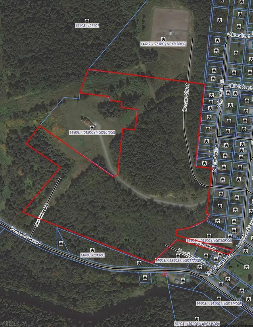 47 Acre Building / Recreation Lot Conemaugh Township, Cambria County mostly wooded.  This property offers a private setting with public water, public sewer, & electric all nearby. Existing paved driveway,with an additional paved access road.  This lot offers a great building location with half of the property being flat and half sloped.  Property driveways are off of Saipan Ave and Concord Street. Some restrictions do apply due to prior property subdivision plan but there are several 120 x 200 foot building sites with exceptional views. Taxes assessed at time of sale.  Connection to public utilities is at the expense of the Buyer. Contact should be made with the appropriate authority to confirm availability. One of the sellers is related to the Broker of Colony Realty Group.