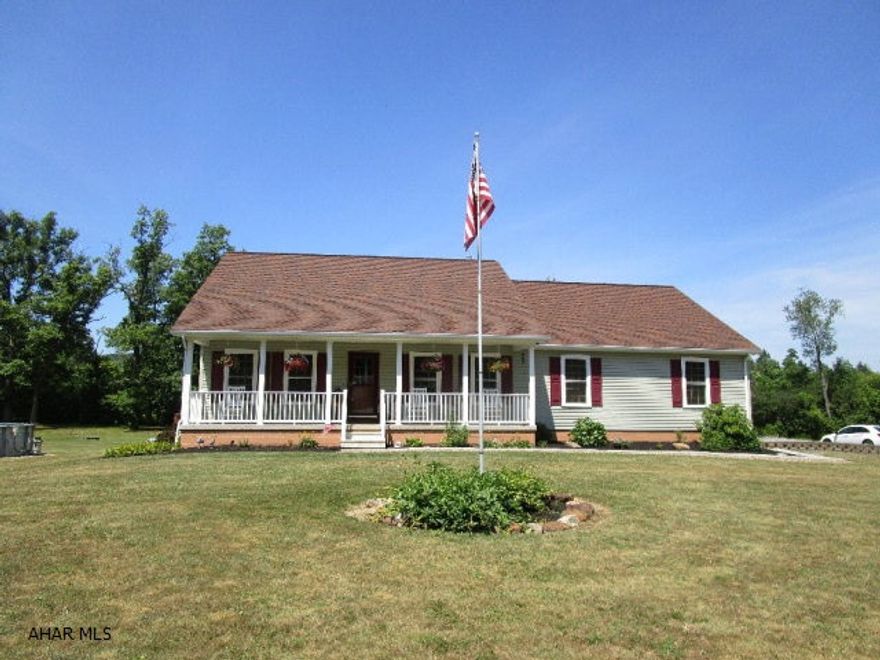 Take a look at this super well maintained rancher resting on 3.335 acres!!  This home offers a large living room with gas log fireplace, kitchen with breakfast bar and oak cabinetry, dining area with sliding door to the rear porch, three bedrooms including a huge master bedroom w/ walk-in closet and master bath, first level laundry and another full bath.  Full partially finished basement with a large rec room and bonus room, heat pump with central air and walk-out doors.  Two-car attached garage, solid wood interior doors, covered front and rear porches, pool with deck, small stream and big yard.  This is a really nice home in a convenient location!!