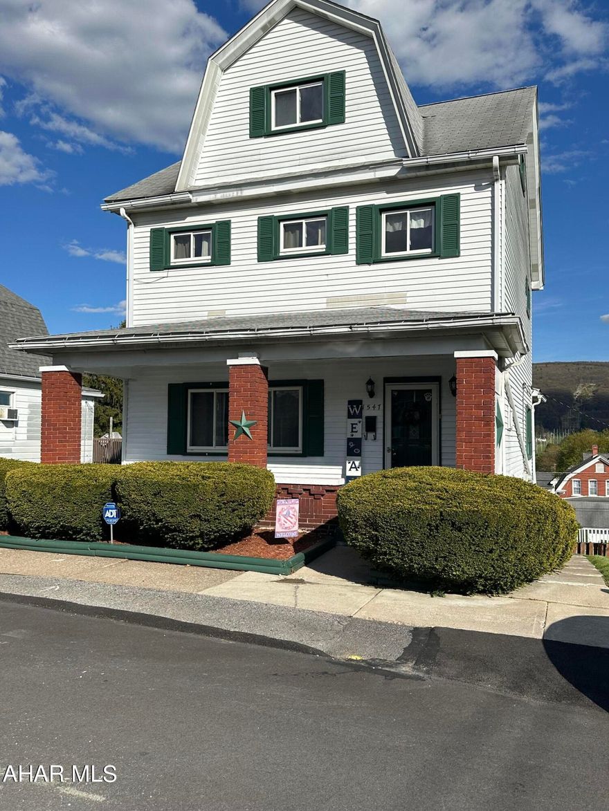 Very well maintained three bedroom 2 story home. Central air. Attic could be 4th bedroom. Beautiful views from the back porch.   Above ground pool. Detached garage.