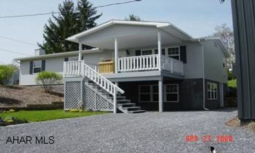 Rt. 220 toward Claysburg, turn right on Polecat Hollow Road, then left on Willow Totally remodeled Modular -- inside and out -- oak kitchen, windows and roof.  Large 24x48 steel garage w/16 ft ceilings.  Lot size 122 X 112 X 89 X 144.