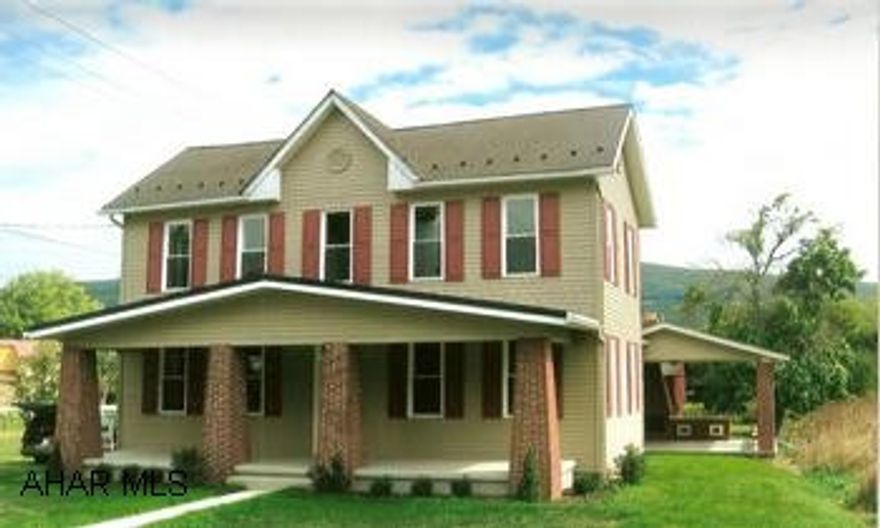 Completely remodeled two story in Osterburg. Some original touches. Top of the line interior and exterior. New vinyl siding over brick w/brick accent, new windows with oak trim and deep window sills. Inside interior all new, kitchen is oak cabinets, new stainless steel Maytag appliances, laminate floor. New carpet in LR and DR. Upstairs original floors redone. Rear covered patio w/built-in brick barbeque and bench seats. Has a barn at rear of property for workshop or storage.