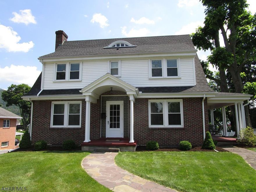 Impressive 1920's Dutch Colonial style home resting in the Bedford Borough!! Many updates and renovations completed on the well maintained property!!  Main level offers a foyer with glass block door surround, open staircase, living room w/ fireplace, dining room w/ glass doors, kitchen w/ breakfast nook, den w/ recessed lights and a 1/2 bath. Second level offers 4-beds w/ hardwood floors, an office, and a full bath. Full attic with finished walls and pineboard floors; would make a great playroom, lounge space or large studio office. Full stone foundation, oil hot water heat, 200-amp electric and one-car integral garage. Situated nearby to schools, downtown shop & restaurants, the Heritage Trail, Bedford Elks Country Club and the Omni Bedford Springs.