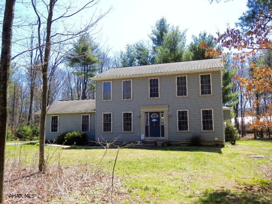 MOTIVATED SELLER! Country living on a quiet cul-de-sac in Warriors Mark.  This 3 BR, 2.5 bath sits on 1.29 acres and is an easy commute to State College, Altoona and Huntingdon. Features include large eat-in kitchen with access to deck and open to family room, formal DR & LR, and 1/2 bath complete the 1st floor. Second floor includes master BR with walk-in closet and jetted tub in master bath, two additional BR's and full bath. Brand new heat pump/AC system.  2-car garage.