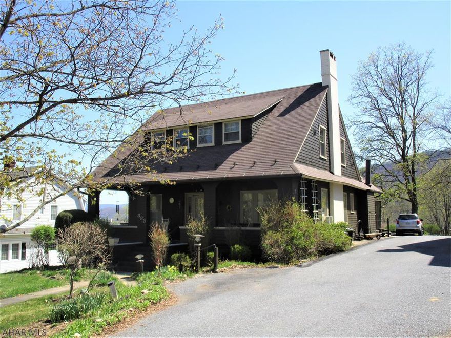 NEW PRICE! Personalize the restoration of this quaint, "Craftsman"-style home + love the "Juliana Heights"!  Lg., 60'+- x 240'+- lot.  1st Flr.: liv. rm. w/ FP; din. rm.; music rm. or den w/ dbl. doors; eat-in kitchen; fam. rm w/ wd. stove & "French"-style" door to deck; central foyer w/ era staircase; combo laund./half bath; enc.rr. porch; ft. veranda.  2nd Flr.: 3 BRs; full bath; good storage; cedar closet... Nat. gas hot water radiator heat.  Mostly all 2+-yr. old replace. windows on 2nd floor. Scenic rear views of Elks golf course & mountain range. Age, SF of GLA & room sizes approximate.  Seller-paid, HSA Home Warranty.   R-1 Zoning. NOTE:Sidewalk & curbing repairs,etc. needed; contact agent for Boro letter.   Selling "AS-IS" . PLEASE NOTE SELLER PROP. DISCLOSURE STATE. REVISIONS.