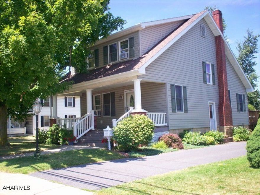 Superbly maintained home on almost 1/2 acre lot in Bedford Borough. Many updates including newer roof,siding, front porch, Andersen windows, entry doors and new hot water heater. Newer carpeting and freshly painted throughout. Extra large living room with oak trim/stairwell. Formal dining room w/hardwood floors. Eat-in kitchen opens to a large breakfast area/bar area.