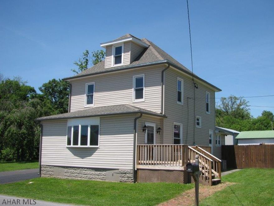 2 1/2 Story Bellwood Home on Spacious Fenced lot!  LR w/HWF & Fireplace, DR w/HWF, EIK, Bonus room & full bath w/laundry area all on 1st flr!!  3 Bedrooms and updated full bath on 2nd flr!  Fenced yard w/Above Ground Pool w/deck, Pavilion area and a 2 Car Garage!!  New roof, siding and so much more!!