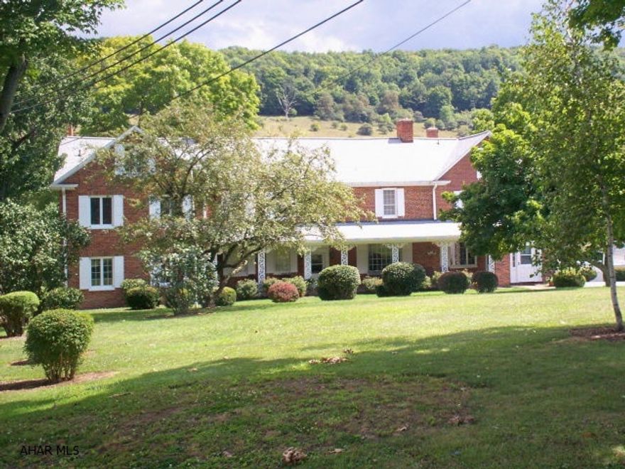 Classic elegant 2.5 story estate home on 172 acres located just a few minutes from downtown Bedford, PA. Large formal rooms, 8 fireplaces, 5 bedrooms, 6 baths, over 6,000 square feet. Beautiful views overlooking inground pool and 1.7 acre stocked pond. 108 acres of open land, 37 acres of woods and 29 acres of mountain ground. Large barns, storage building, pool house and brick picnic house, 4 bay brick garage with apartment above. Qualified buyers by appointment only, no drive bys.