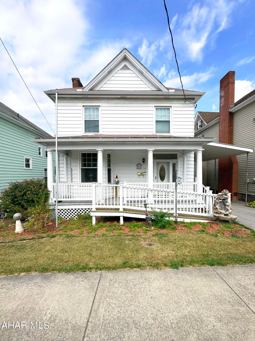 Originally one of trail town Williamsburg's historical ''Schwabtown'' houses built by Charles Schwab for employees of his local paper mill, 134 East 3rd Street is ready for new memories and to be part of your history in Williamsburg. This 5 bedroom home with two full baths and half bath has so much to offer. The first floor opens up to a large welcoming foyer, living room, dining room/family room, remodeled kitchen, and a recently added master bedroom with ensuite bathroom, office, and first floor laundry. Find four additional bedrooms and another full bathroom on the second level. The workshop, basement, and attic provide even more space for additional opportunities. The carport leads to a handicap accessible ramp to the back porch and the home's first floor master bedroom. This home provides easy access to the Juniata River Trail and Lower Trail, which is part of the larger 911 National Memorial Trail. Within walking distance are local restaurants, coffee shop, ice cream stand, the beautiful Riverside Park, local library, and Williamsburg's elementary school and high school. Find more outdoor recreation just over the mountain at Raystown Lake or several miles down the road at Canoe Creek State Park. Dining, entertainment, and shopping can be found in nearby Altoona, Huntingdon and State College. If you are looking to expand or you admire smalltown living, you won't want to miss taking a look at this home!