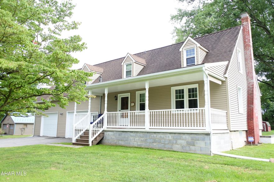 Hollidaysburg Cape Cod on a .67 acre lot.  4 Bedrooms, 2.5 baths.  New kitchen with breakfast nook and eating area. Owners' suite features 2 walk-in closets...his & hers!!! A big, level lot and over-sized 2 car garage will surely impress!