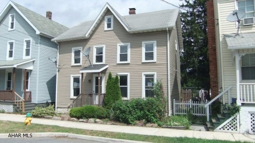 2 Story vinyl Hollidaysburg home with nice oak kitchen, large living room and dining room. Large bath on second floor w/ laundry area. Vinyl windows, large rear covered porch and nice yard. Property sold AS-IS. Seller will make no repairs. Offers must be submitted through HUD approved broker. Buyer pays both transfer taxes. Equal Housing Opportunity.