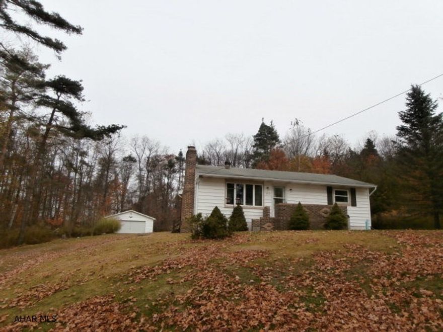 Being sold to settle estate. Cute one owner vinyl sided rancher in good condition. Central air, 1st floor laundry, sunporch, fireplace in living room, full basement with one room drywalled, central air - nice semi-private location.