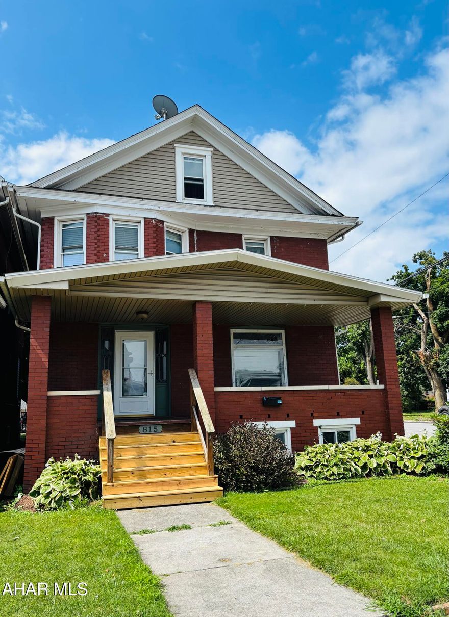 815 Broadway, Altoona is an impressive brick house that offers a perfect blend of comfort and potential.  Conveniently located that boasts proximity to local stores and the Juniata Memorial Spray Park. This spacious home offers versatility and features 2 or 3 generously sized bedrooms and 3 full baths...one full bathroom on EVERY floor! The bedrooms are equipped with abundant closet space, ensuring that storage is never a concern. The main floor is accentuated by hardwood floors, adding the classic charm of lead glass windows.  Make everyday laundry less demanding by having the convenience of 1st floor laundry near the kitchen and allowing you to multi-task more easily! But the potential of this home doesn't stop there! Venture up to the attic, where your imagination can run wild. This flexible space that can easily transform into a cozy third bedroom, a creative bonus room, or even a private retreat—perfect for guests or hobbies! Enjoy summer days basking in the sun in your private backyard, complete with a fenced-in yard for your peace of mind. A full bathroom attached to this room with exposed brick adds a modern touch.  Relax in the refreshing above-ground pool, featuring a gas heater and a newer liner, so you can take a dip even on those cooler evenings! There's still plenty of time to savor the summer vibes and create lasting memories with family and friends. This home is more than just a property; it's a canvas for your dreams. With its spacious layout, charming features, and fantastic location, it's the perfect place to start your next chapter. Schedule a viewing today and discover all the wonderful possibilities that await!