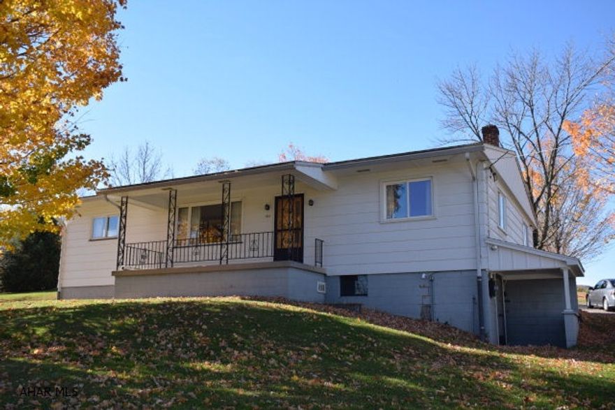 Spacious ranch style home on beautiful acreage.  Very large eat-in kitchen, formal dining room, and extra large living room.  Upper portion of this acreage would be a great spot for a dream home.  Fabulous views of Altoona and Hollidaysburg from there.  HOME WARRANTY INCLUDED
