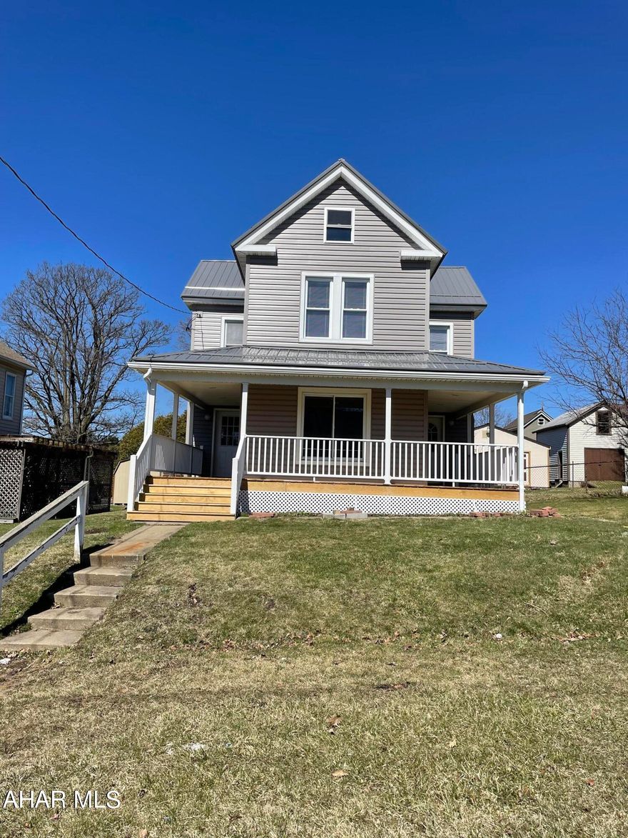 This home in Cresson Borough has had major renovations to it both inside and out!  Guests can hang their coats/remove shoes in the large mudroom, first floor laundry can accommodate gas or electric dryer, the spacious kitchen has plenty of cabinets for storage and an island for meal prep, first floor flows nicely from the kitchen into dining area and then into the large living room. Upstairs you will find 3 bedrooms all with plenty of storage space. Both back deck and front porch are rebuilt, new cement sidewalk was poured behind the house. New siding, new roof, new soffit and facia, new lighting on porches, new flooring in dining/living room, new carpet and renovated bathroom. Home has great natural lighting with newer windows, updated electrical panel, and all newer appliances. Nothing to do but move on in!  Currently tenant occupied on month to month basis. Must have pre approval and give 48hr notice for showings.
