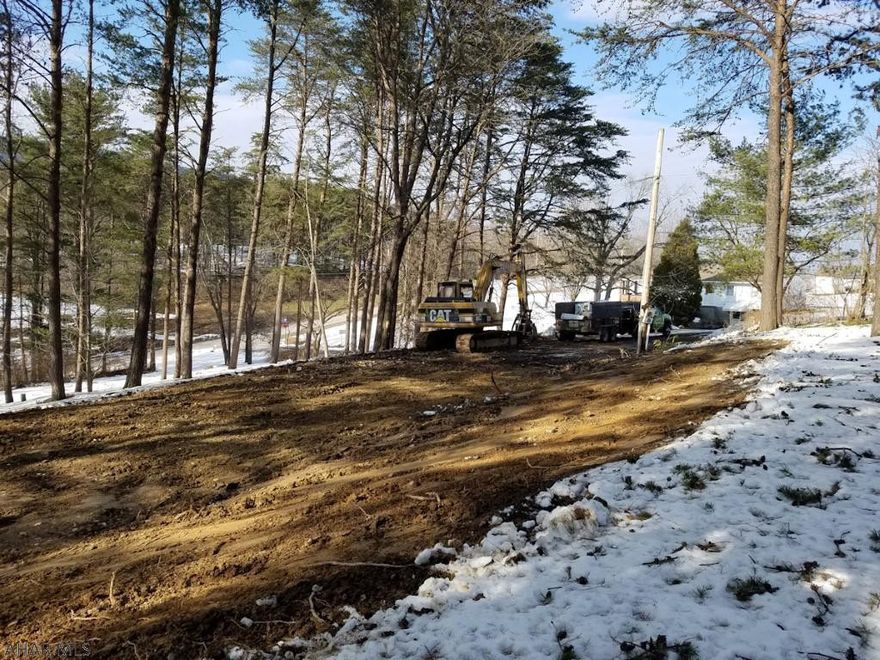 Near Raystown Lake 3 Boat Launches.  2 car garage, well, inground septic & electric.  Mobile Home removed by seller & ground leveled.