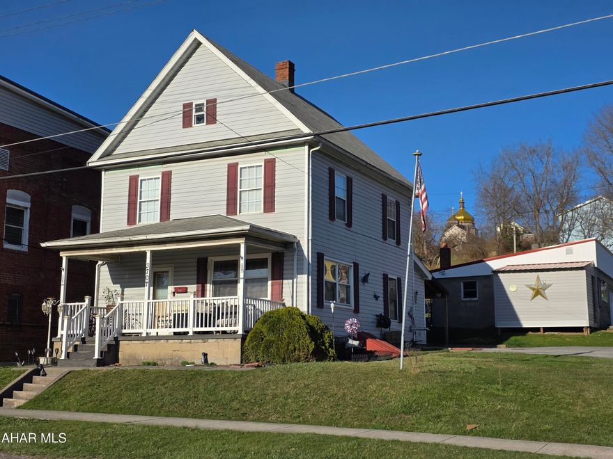 Perfect and spacious starter home in Northern Cambria Borough. 3 bedrooms, 2 full bathrooms (one is on the first floor), spacious living room, and the dining room has a pellet stove that is sure to keep your family warm around the dinner table. Hardwood floors and original woodwork throughout! The kitchen and bathroom have a unique modern touch. Attic is very well insulated and spacious, making it a very functional space with potential for occupied use. 1 car garage in the rear, with an attached shed AND workshop. Ample parking for all of your guests, and a concrete lounge area in the partially fenced and fairly private yard. Come see the possibilities! Schedule your tour today!