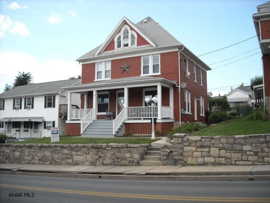 Absolutely beautiful!  Former parsonage in Roaring Spring.  Nicely updated from the studs out!  Open floor plan, maple cabinets, insulated, good roof.  1 car detached garage, beautiful hardwood floors. Landscaped lot with new patio equipped with a firepit.  3rd floor can be finished for a large 4th bedroom.  Oil hot water heat (600 gal/yr approx usage), new windows, 200 amp elect,50 gallon electric hot water tank, all brick plus more!