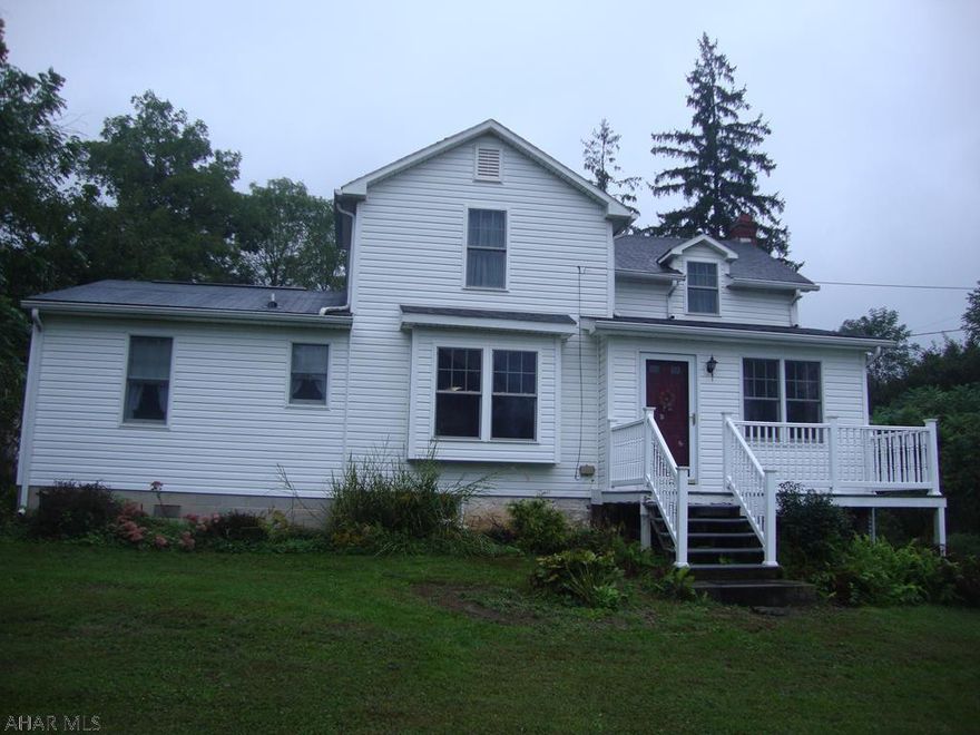 Enjoy the country life of beautiful Sinking Valley in this secluded farmette with barn and garage on almost 16 acres.  If you want privacy yet access to the amenities of nearby towns then this is a must see.  The home was built in 1840 and has been in the family for generations.  This 2-story 3 bedroom, 1.75 bath, vinyl-sided home has 2 heat sources.  Stream on property.  Entire parcel is enrolled in the Clean and Green program for tax forgiveness purposes.  And you can hook up a generator with a manual transfer switch for 6 circuit electric in case of power failure.