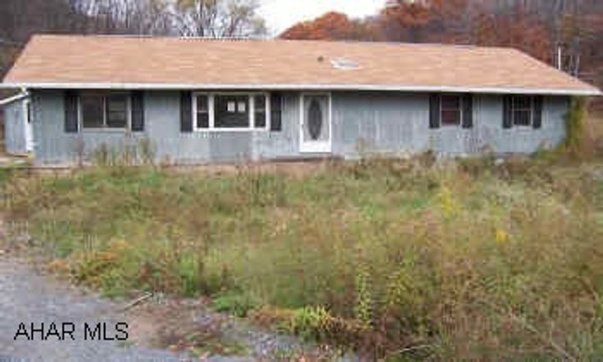 sold "as is"  see listing agent for addendum.  3 bedroom ranch home with lots of potential.  large master bedroom. family room in basement.  I99 from Altoona  take East Freedom exit, make right @ light.  Turn right onto 164 (Johnstown rd)  then right to Martz Road , house is on corner on left.