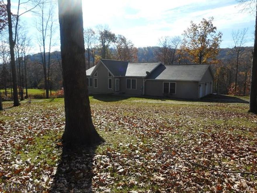 Modular home with superior walls. Beautiful open floor plan with hickory kitchen open to huge living room with cathedral ceiling. Large master bedroom with full bath and walk in closet. Attached two car garage. Three zone oil hw heating, Electric dog fence and generator hookup. Nice country location.