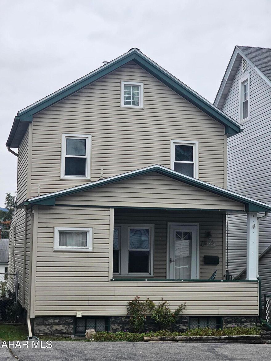 This move-in ready home has been beautifully maintained and well taken care of by the current owner for over 30 years! 2 bedrooms and 1 bath (first floor). Amazing original woodwork throughout the house and a spacious kitchen overlooking the iconic cathedral and downtown Altoona. Renovations to the house include a newer roof, windows, siding & furnace. Central air and off-street parking. Yard is fenced in with a large shed for additional storage. Location is near Prospect Pool as well as several neighborhood parks.