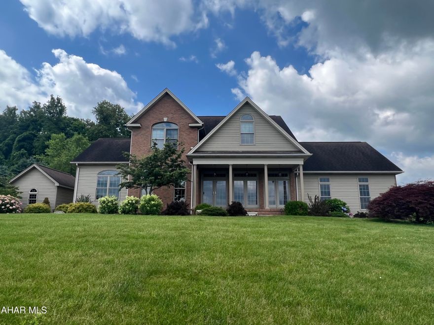 Well maintained family home situated on 3.4 acres with incredible views.  This home would be great for entertaining.  Large eat-in kitchen with island, formal living and dining areas, and the family room features vaulted ceilings with a gas fireplace.  Basement is partially done with a full bathroom and possible other bedroom or home office.  There is also a wonderful stone patio with a built in fireplace for gathering on those cool evenings.  Detached shed off the patio.