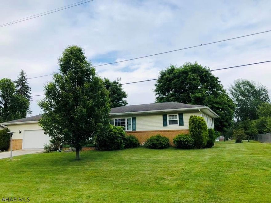 Lovely three bedroom two bath  ranch home situated on a large lot, .34 acre. This home features a large living room with beautiful bay window. The kitchen has room for a small table and dining area off to the side. Covered front and back porches to relax and enjoy the outside. The basement features a half bath, laundry room , and a nice size family room.  Bring your ideas to update the basement to enjoy all the extra space. The lot is flat and has a nice shed for added storage. Large two car garage with an entrance way into the kitchen.