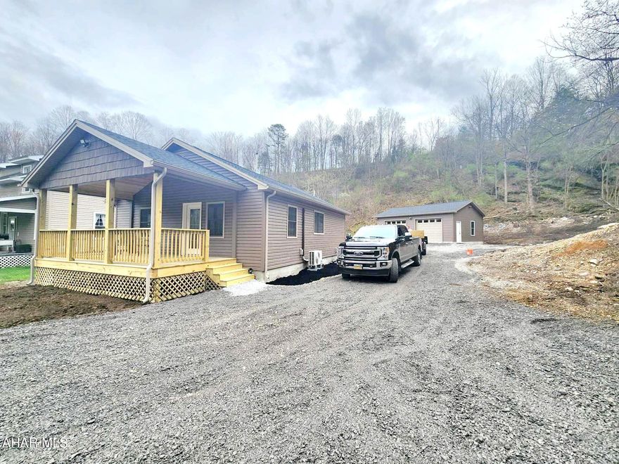 First home, down sizing, or weekend retreat this newly remodeled home is a must see. Having just undergone a COMPLETE top to bottom renovation inside and out, this home is ready for a new owner. The interior of the home offers an open floor plan, first floor laundry, two bedrooms, full bathroom and unfinished basement. The detached, 24x28 two car garage was just built with 100amp electric service. The front porch provides a great space for listening to the steam across the road. Endless outdoor options close by for walking, hiking, hunting and much more! Just a few miles away from shopping, restaurants, and coffee shops. Call listing agent for your private tour.