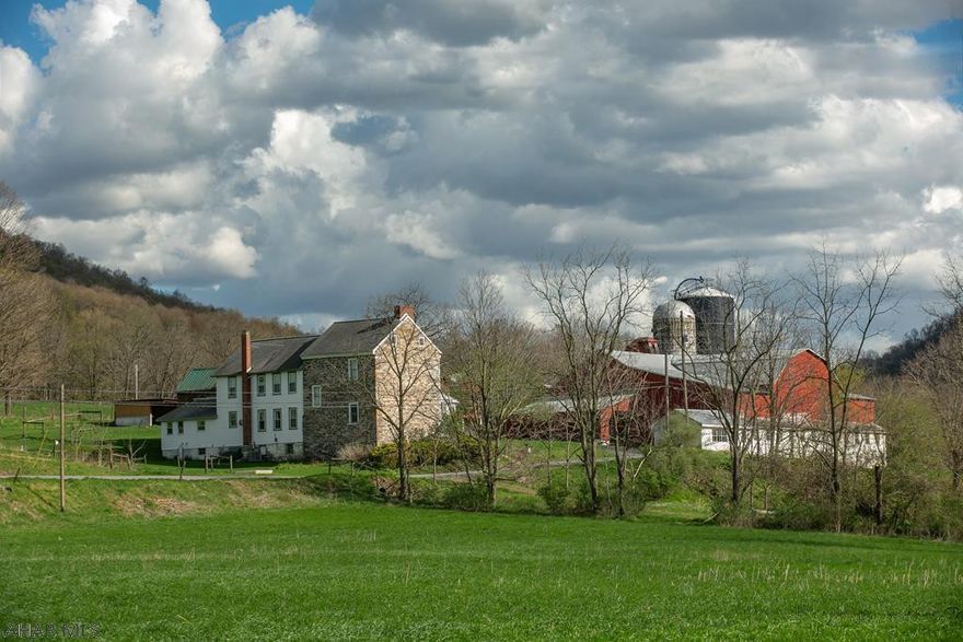 A piece of Bedford history dating back to Circa 1770s is now available for sale in the foothills of the Alleghany Mountains.  This lovely farm consisting of 100 +/- acres includes mostly tillable soil consisting of mostly deep and well drained Hagerstown soil composition.  The stone home faces south which allows owners to enjoy plenty of natural light.  A unique feature of the home is the barreled-vault or dome-shaped cellar.  It is beautifully proportioned and its workmanship is stunning.  A 72x82 bank barn with 18 stanchions and attached block milk house plus 3 silos, garage, shed and corn crib complete this property.