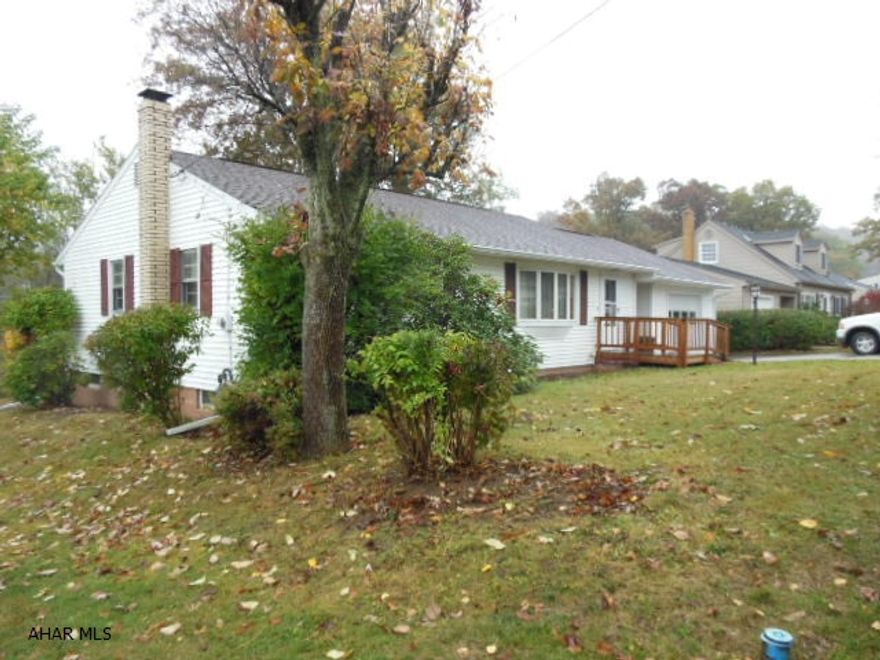 Reduced!!  Ranch in Eldorado & Hollidaysburg Schools! 3+ BR, 1 BA, eat in kitchen, 1 car attached garage w/opener, full basement with BR/Den, large FR, bonus craft room, large laundry/utility room with shelving and newer Kenmore washer and dryer. High efficiency furnace (90%) with central air. Breezeway & back patio. Not too far out of city but  close to shopping! 100 amp breakers & more!  Nice area!  Some repairs/updates being done!  Reasonable offer considered...
