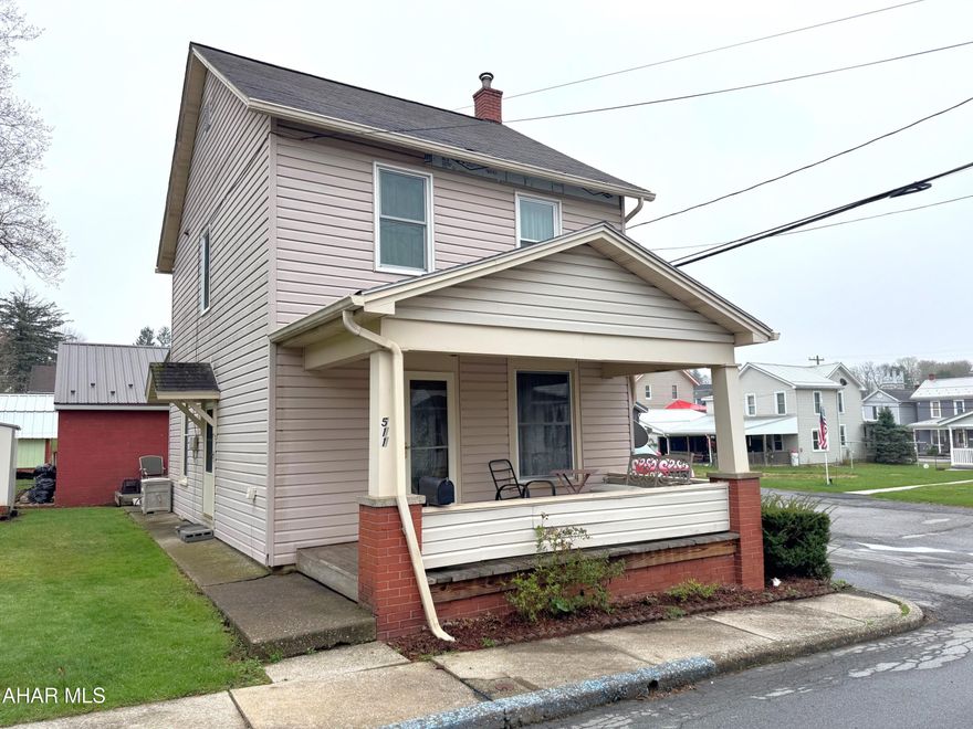Charming two-story home located in the heart of the Roaring Spring Borough. The main level of this home offers a living room, dining room, and kitchen. The second level has two bedrooms and a full bath. It rests on a full basement and also offers a large walk-up attic for storage. Replacements windows, vinyl siding oil HW heat, 200-ampere electric service, and public water and sewer. Nice level yard with a small shed.