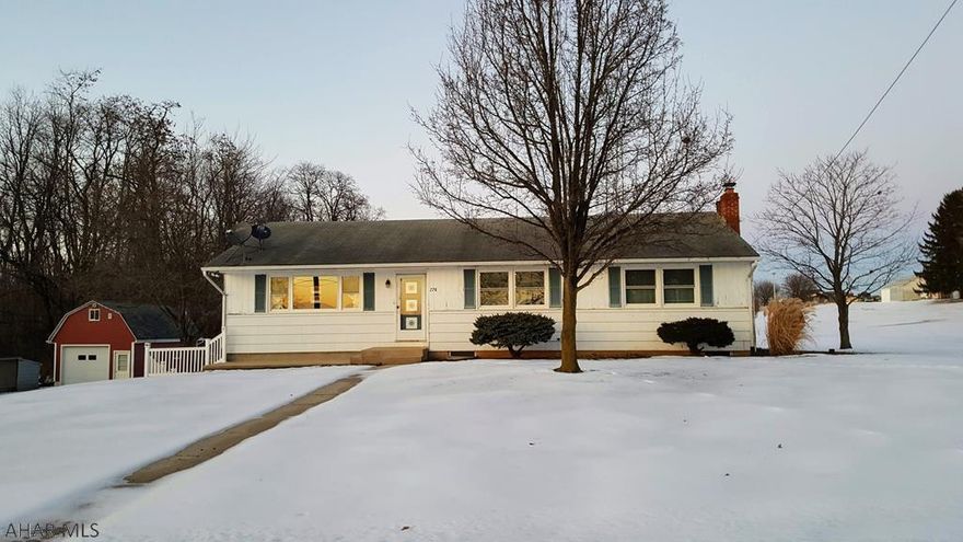 Nice Ranch on nearly 2/3 acres. 3 Bedrooms, 2 baths. Beautiful hardwood floors. All newer windows. First floor laundry room. Oil furnace plus wood/coal burner. Spacious unfinished basement with partial kitchen. 1 Car integral garage. 1 Car detached garage with 2nd story storage. Den and enclosed sunroom are additional features of this lovely home.