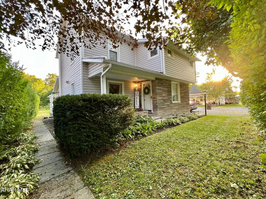 Beautifully well-maintained two story home!! This home is truly move-in ready!! The main floor features a living room, kitchen with custom oak cabinets and eat-in area, office, and a half bath with laundry. Second level offers two bedrooms, den or office that could convert into a third bedroom and a full bath. Basement with ingress and egress to the exterior, heat pump with central air, and oil hot water. Front covered porch, large rear deck with pergola, and a spacious level yard. Oversized two-car detached garage with a finished workout room. Convenient location in Chestnut Ridge Schools and easy access to supporting amenities. This is truly a nice home!!