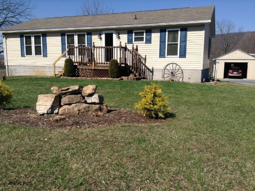 Beautifully renovated move in ready 3 bedroom, 2 bath ranch home on 1 acre in desirable Snake Spring. The new open concept kitchen and living area with lovely French doors make for great entertaining. Lovely views surround the home and a two car garage adds great convenience. Newly installed high end windows, doors, carpets, flooring and paint. Large back deck and private basement entrance. All appliances are included.