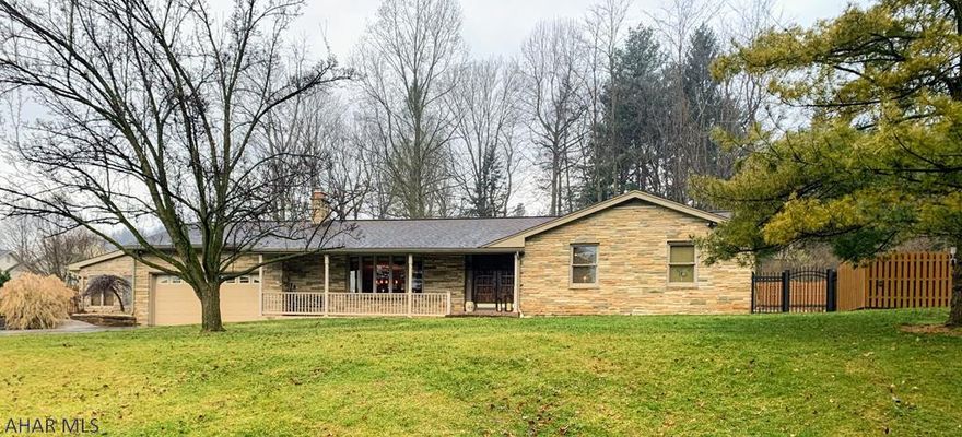 Don't miss this one! Penn Farms. 1 Acre. This Stunning 4 bd 3 ba 1 story stone home offers hardwood floors, sunken living room w fireplace, formal dining room with built in cabinet, large cherry kitchen with built in appliances, trash compactor, large master bedroom with walk in closet, large sunroom with radiant floor heat, full finished basement with large family room with wet bar, recreation room, 4th bedroom w walk in closet, 3/4 bath, sauna, laundry area and lots of storage. This home sits on a beautiful 1 acre lot with your own private back yard retreat that offers a large fenced in back yard w/ paver patio area with a inground salt water pool.  Tree house, shed, camera security system, 2 car attached garage.